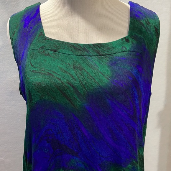 A Touch Of Class Peacock Stretch Sleeveless Blouse - Picture 2 of 11